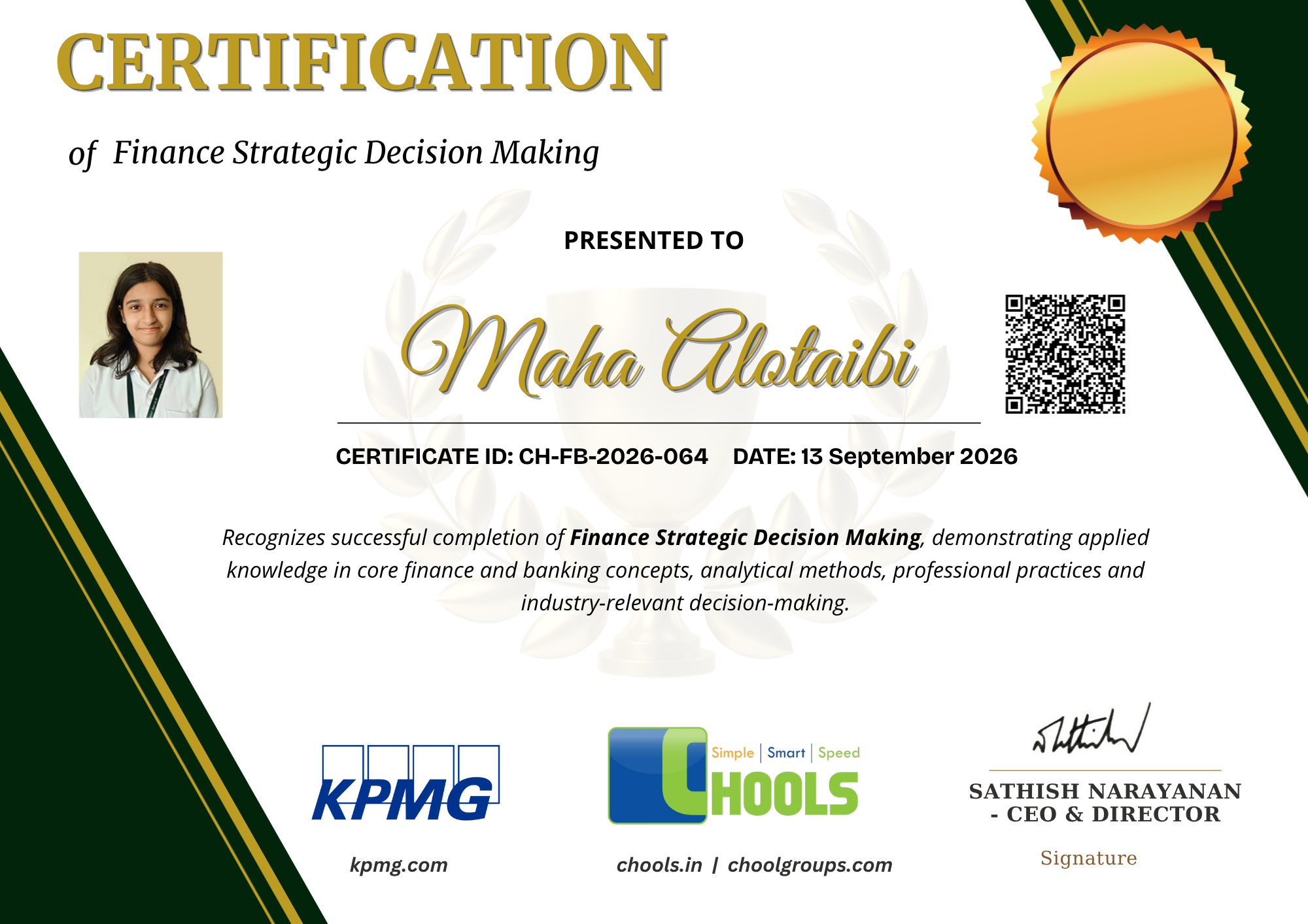 Finance Strategic Decision Making Certificate